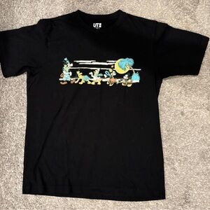 Disney Black T-Shirt with Colorful Character Design